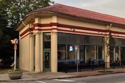 The corner of 62 Allen Street with its cream columns